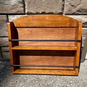 Vintage Winsome Wood Wooden Spice Rack Wall Shelf with Black Accents